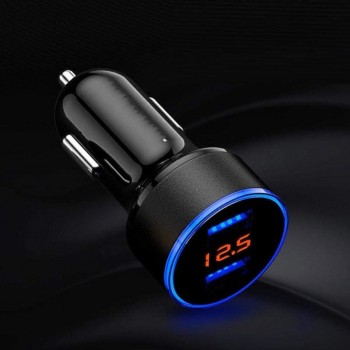 Rovtop Universal Fast Dual USB Car Charger Adapter LED Display 5V 3.1A Auto ABS USB Car Phone Charger for iPhone Mobile Phone