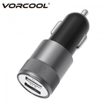 VORCOOL 2.1A 1A Car Charger 2 Dual USB Ports Cargador USB Auto Car Intelligent Aluminum Alloy Chargers for Phone IPad