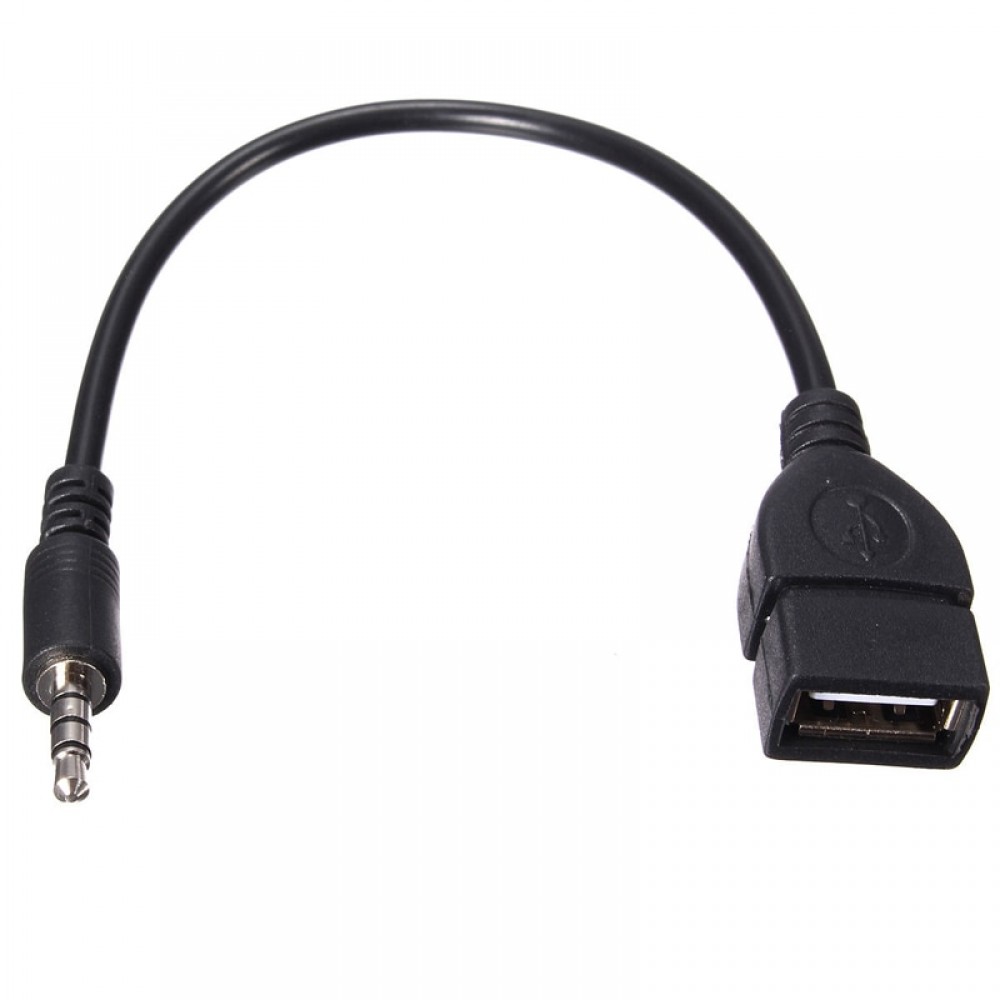 1pc 3.5mm Male Audio AUX Plug Jack To USB 2.0 AUX Cables Female Converter Adapter Cable For Most Cars
