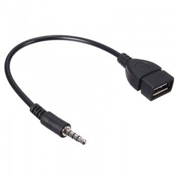1pc 3.5mm Male Audio AUX Plug Jack To USB 2.0 AUX Cables Female Converter Adapter Cable For Most Cars