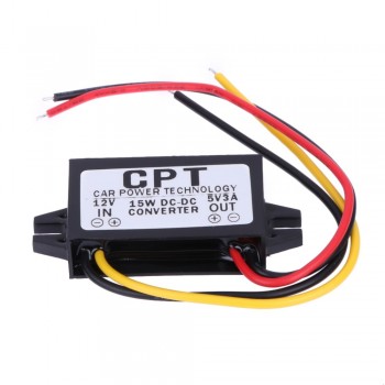 VODOOL DC 12V To DC 5V 3A 15W Auto Car Power Converter Regulator Adapter For Car DVR GPS Navigation Audio Vehicle Electronics