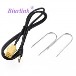 Biurlink Car 3.5MM Jack to ISO 6Pin Connector Aux Cable for Alfa Romeo Fiat Grande Punto