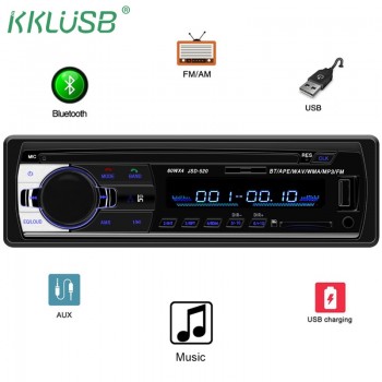 Car Radio  jsd 520 12V Bluetooth Car Stereo In-dash  1 Din FM Aux Input Support Mp3/MP4 USB MMC WMA AUX IN TF auto audio Player