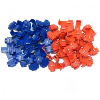 Vehemo 20Pcs Red Blue Electrical Cable Connectors Fast Quick Splice Lock Wire Terminals Crimp Scotchlocks Snap On Connector