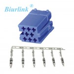 For VW VDO Mini Iso Connector Plug Blue Contacts