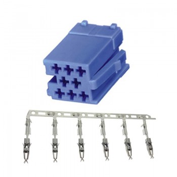 For VW VDO Mini Iso Connector Plug Blue Contacts