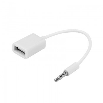 3.5mm Male Audio AUX Jack to USB 2.0 Type A Female OTG Converter Adapter Cable Wire Cord Stereo Audio Plug Car Accessories