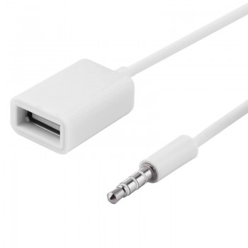 3.5mm Male Audio AUX Jack to USB 2.0 Type A Female OTG Converter Adapter Cable Wire Cord Stereo Audio Plug Car Accessories