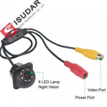 Isudar Rear Camera 8 LED HD  With Night Vision 170 Degree Waterproof Reverse Camera Color Image