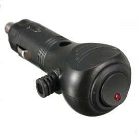 New 12V Male Car Cigarette Lighter Socket Plug Charger Connector LED On Off Switch Black