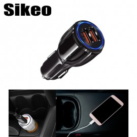 Car Charger Quick Charge 3.0 Charger QC 3.0 5V 9V 12V Dual USB Car Charge Fast Charger Mobile Phone Travel Adapter Car-charge
