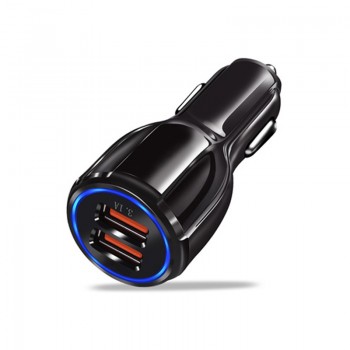 Car Charger Quick Charge 3.0 Charger QC 3.0 5V 9V 12V Dual USB Car Charge Fast Charger Mobile Phone Travel Adapter Car-charge