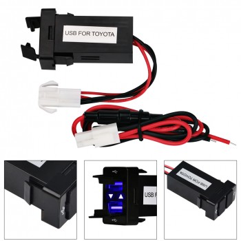 For TOYOTA 12v 24v Dual Usb Car Charger Usb 2.1A 2 Port Interface Auto Power Adapter Dashboard Socket Car Modification