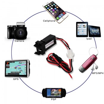 For TOYOTA 12v 24v Dual Usb Car Charger Usb 2.1A 2 Port Interface Auto Power Adapter Dashboard Socket Car Modification