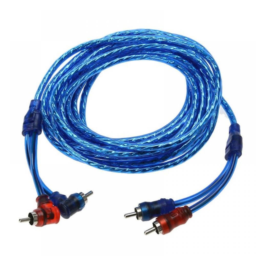 5M 2 RCA to 2 RCA Plug Car Audio Amplifier Braided Pure Copper Cable Cord Wire Line for Home Cinema Digital Stereo Hi-Fi System