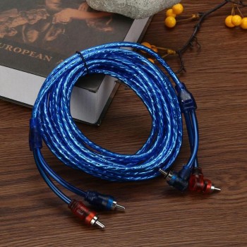 5M 2 RCA to 2 RCA Plug Car Audio Amplifier Braided Pure Copper Cable Cord Wire Line for Home Cinema Digital Stereo Hi-Fi System