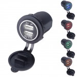 Dual Usb Car Charger Socket 5V 2.1A  4.2A Waterproof Motorcycle/Vehicle/Auto/Car Power Adapter for Iphone 6s/7 for Samsung S6