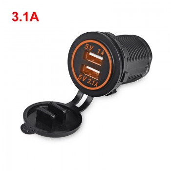 Dual Usb Car Charger Socket 5V 2.1A  4.2A Waterproof Motorcycle/Vehicle/Auto/Car Power Adapter for Iphone 6s/7 for Samsung S6
