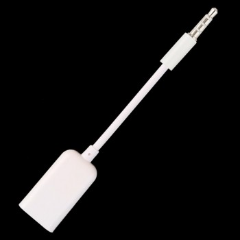 Dewtreetali Male AUX Audio Plug Jack To USB 2.0 Type A Female OTG Cable Adapter Converter Cord Cable Car MP3 1PC White 3.5mm