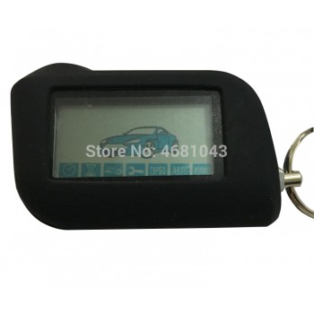 A93 LCD Remote Control Key Fob Chain + Silicone Case for Russian version Two Way Car Burglar Alarm System Twage Starline A93