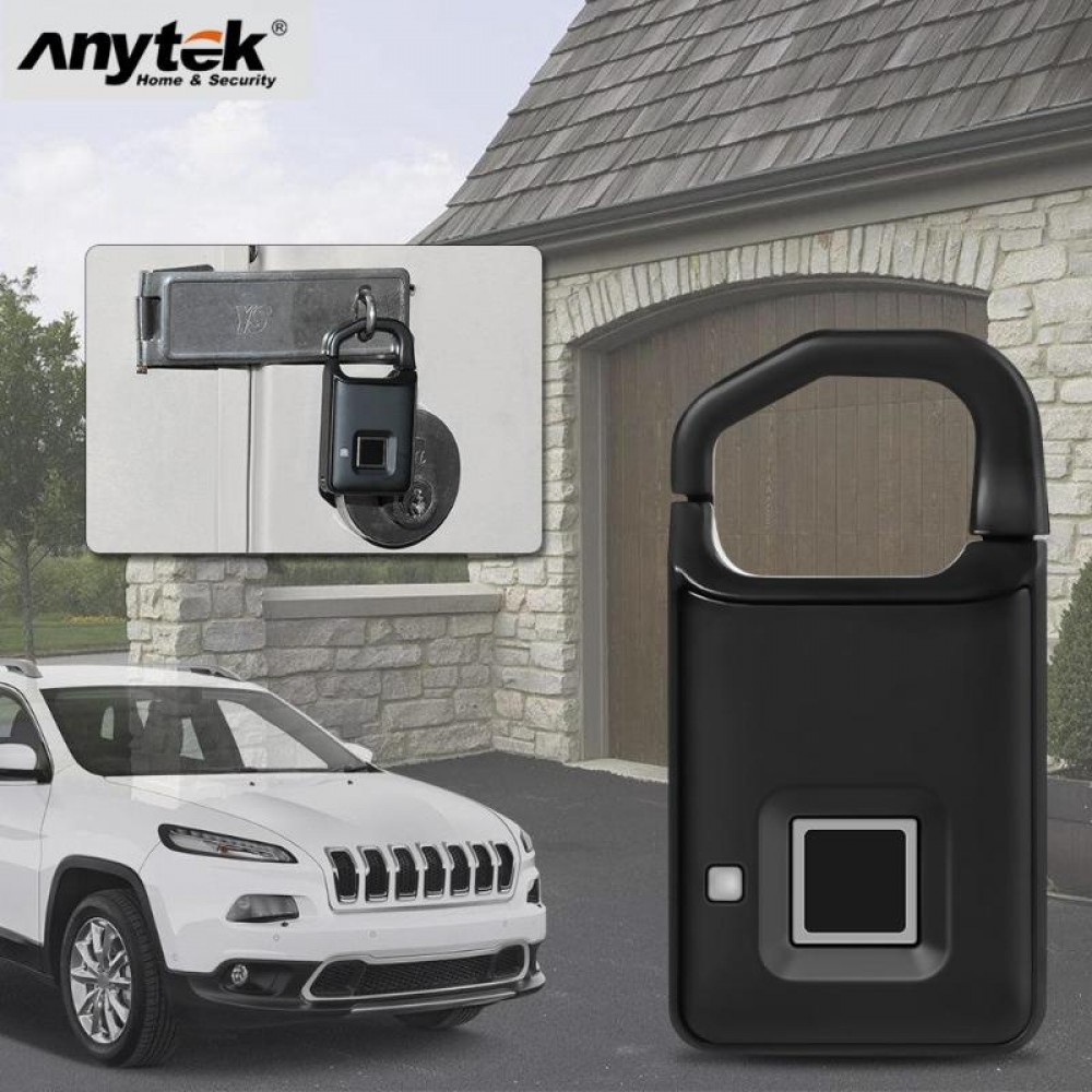 Anytek P4 Fingerprint Lock USB Rechargeable Smart Keyless Anti-Theft Padlock Suitcase Door Lock Burglar Alarm