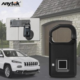 Anytek P4 Fingerprint Lock USB Rechargeable Smart Keyless Anti-Theft Padlock Suitcase Door Lock Burglar Alarm