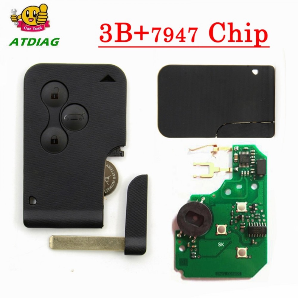 Smart Remote Key 433 MHz With Chip ID46  Scenic Smart Card Fob 3 Button
