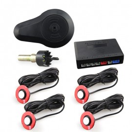 Car Parking Sensors  Parktronics 4 Black/silver/white 13mm Adjustable Flat Sensors Reverse Backup Radar Sound Buzzer Alarm 008