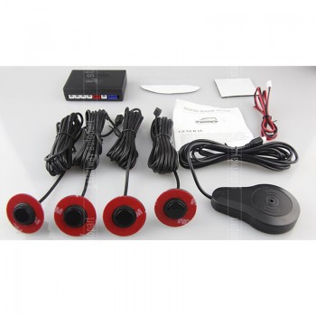 Car Parking Sensors  Parktronics 4 Black/silver/white 13mm Adjustable Flat Sensors Reverse Backup Radar Sound Buzzer Alarm 008