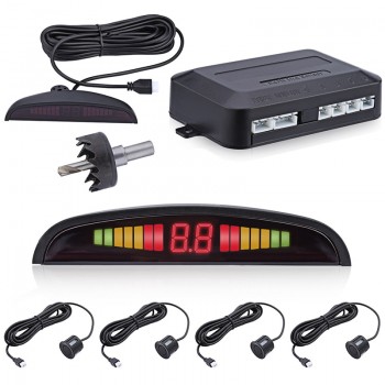 Car Auto Parktronic LED Parking Sensor with 4 Sensors Reverse Backup Car Parking Radar Monitor Detector System Backlight Display