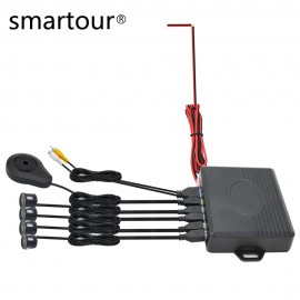 Smartour Car video parking sensor reverse backup radar assist, reversing radar automatic monitoring digital display 4 probe