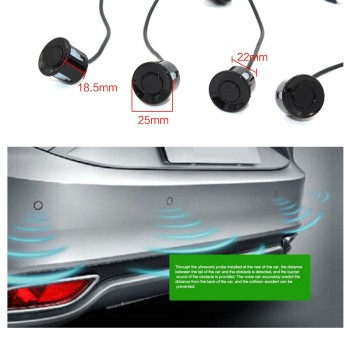 Smartour Car video parking sensor reverse backup radar assist, reversing radar automatic monitoring digital display 4 probe