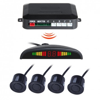 High Quality Wireless Car Parking Rear Reverse 4 Sensors Buzzer Radar LED Display Audio Alarm Reversing Sensor Car Accessories