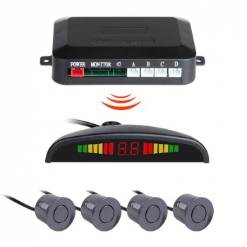 High Quality Wireless Car Parking Rear Reverse 4 Sensors Buzzer Radar LED Display Audio Alarm Reversing Sensor Car Accessories
