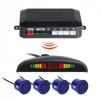 High Quality Wireless Car Parking Rear Reverse 4 Sensors Buzzer Radar LED Display Audio Alarm Reversing Sensor Car Accessories
