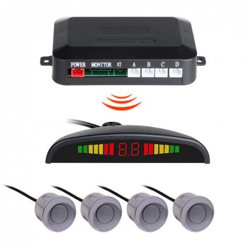 High Quality Wireless Car Parking Rear Reverse 4 Sensors Buzzer Radar LED Display Audio Alarm Reversing Sensor Car Accessories