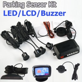Viecar 4Sensors LED Display/LCD Display/Buzzer 22mm Car Parking Sensor Kit  Reverse Backup Car Parking Radar Monitor No Hole Saw