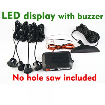 Viecar 4Sensors LED Display/LCD Display/Buzzer 22mm Car Parking Sensor Kit  Reverse Backup Car Parking Radar Monitor No Hole Saw