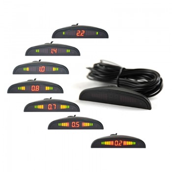 SINOVCLE Car LED Parking Sensor Kit 4 Sensors 22mm Backlight Display Reverse Backup Radar Monitor System 12V 8 Colors