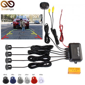 Sinairyu Wire Video Parking Sensor Reverse Backup Radar Assistance, Auto parking Monitor Digital Display and Step-up Alarm