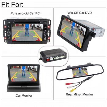 Sinairyu Wire Video Parking Sensor Reverse Backup Radar Assistance, Auto parking Monitor Digital Display and Step-up Alarm