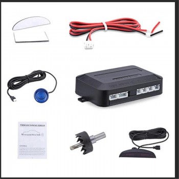 Car LED Reverse Backup Radar Monitor Auto System Alarm Parking Sensor Kit 4 Sensors 22mm Back Light Display 30cm-250cm