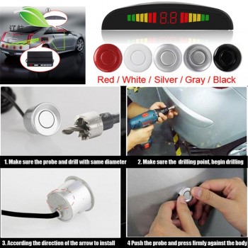Light heart Car Auto Parktronic LED Parking Sensor Ultrasonic Reverse Backup Sensors Radar Detector Multi-color Optional