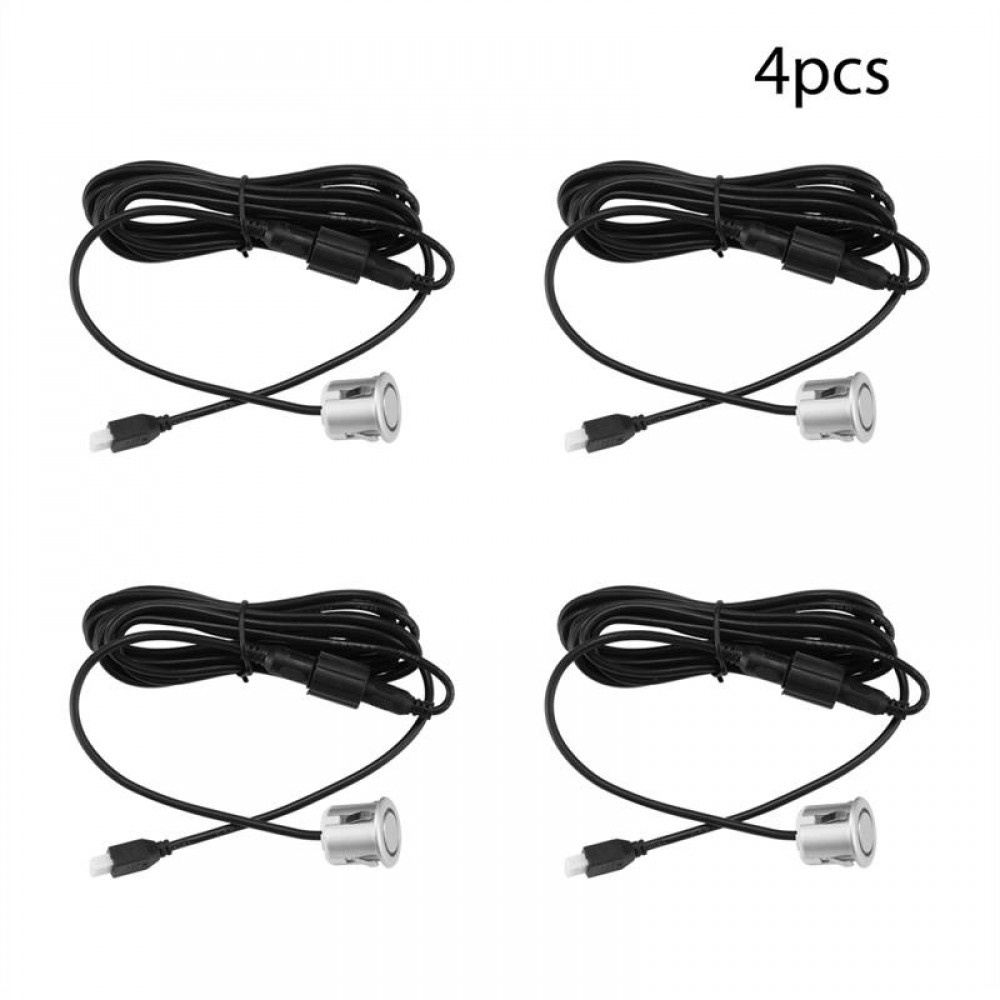 Onever 4 Pcs Car Parking Sensor Set Buzzer 19mm Reverse Backup Sound Alert Indicator Probe System 12V Car Accessories