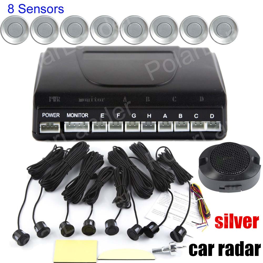 12V Detector System Kit   Indicator Probe  Auto Reverse Backup  Car Parking Sensor 8 Sensors Sound Alert BEBE sound Alarm