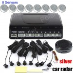 12V Detector System Kit   Indicator Probe  Auto Reverse Backup  Car Parking Sensor 8 Sensors Sound Alert BEBE sound Alarm
