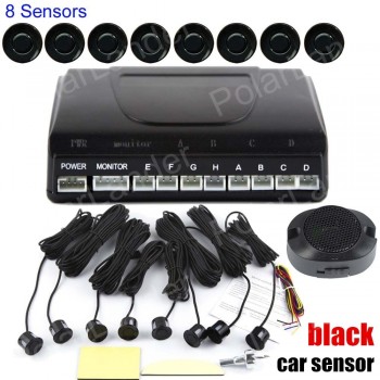 12V Detector System Kit   Indicator Probe  Auto Reverse Backup  Car Parking Sensor 8 Sensors Sound Alert BEBE sound Alarm