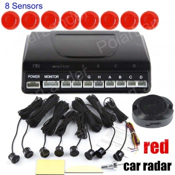 12V Detector System Kit   Indicator Probe  Auto Reverse Backup  Car Parking Sensor 8 Sensors Sound Alert BEBE sound Alarm