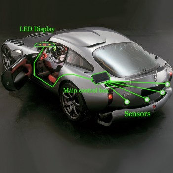Viecar Car Rear Camera Sensor Buzzer 12V 3 Colors Reversing Radar Parking Sensor Kit Backlight Display Parking Assistance Set