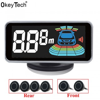 OkeyTech 6 Sensors Parktronic Parking Sensor Reversing Radar Detector LED Digital Auto Parking Assistance Alarm System
